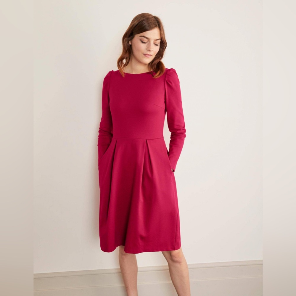 New With Tags Boden Melanie Dress in Warm Cranberry with Pockets - 12L